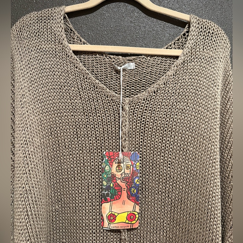 Asymmetrical Oat Knit Sweater | NWT | Soft Neutral Layering - Picture 3 of 9